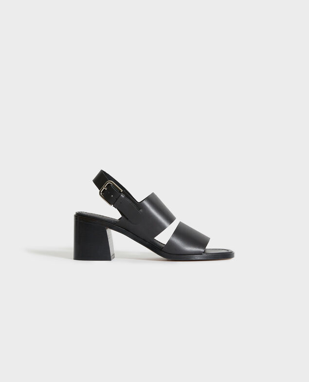 Ledersandalen mit Absätzen 09 black