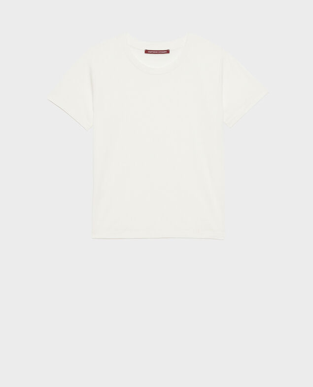 Fließendes T-Shirt mit Rundhalsausschnitt Cloud dancer