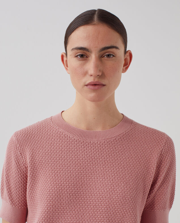 Kurzärmliger Pullover aus Baumwolle U120 pink