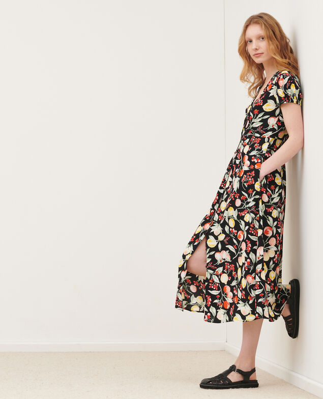 LUDIVINE - Langes fließendes Kleid 103 print black