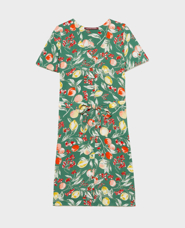 LAËTITIA - Kurzes Kleid mit fließendem Fall 103 print green