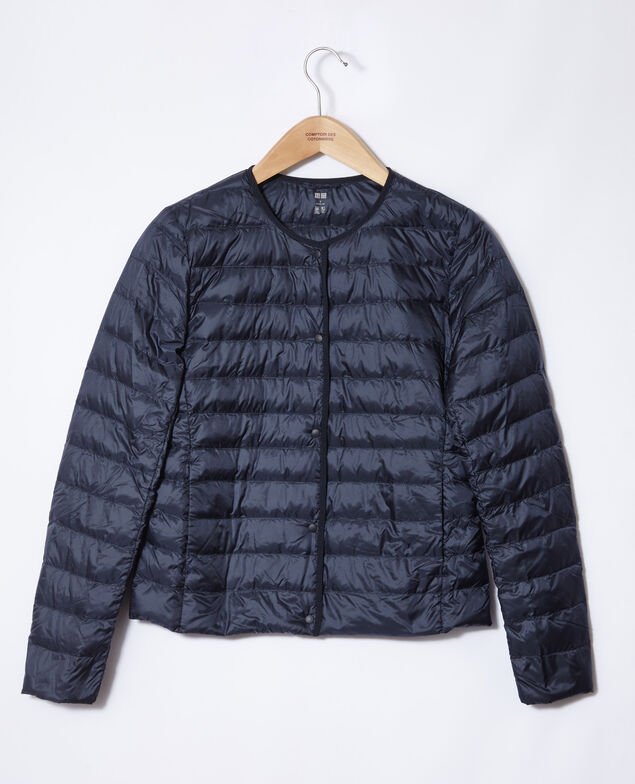  Ultra light Daunenjacke mit Rundkragen Blau