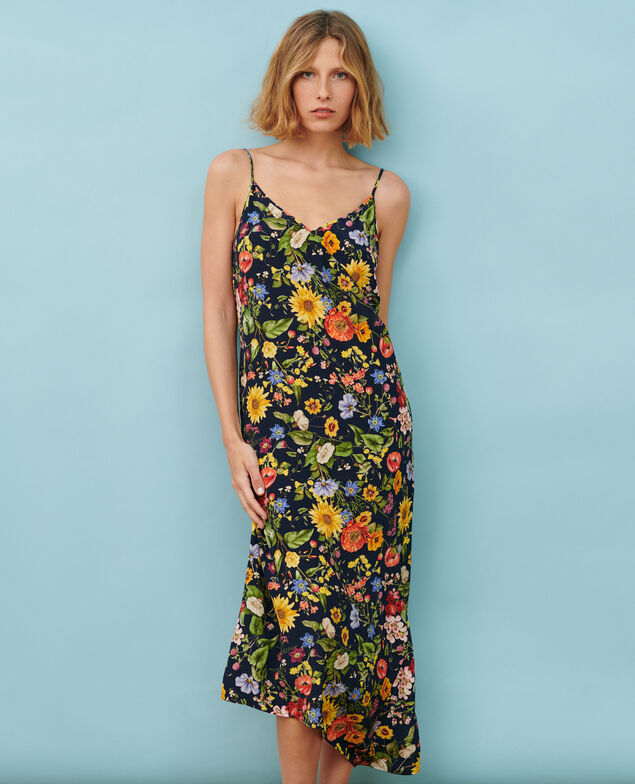 Asymmetrisches Kleid mit fließendem Fall 0684 navy herbier