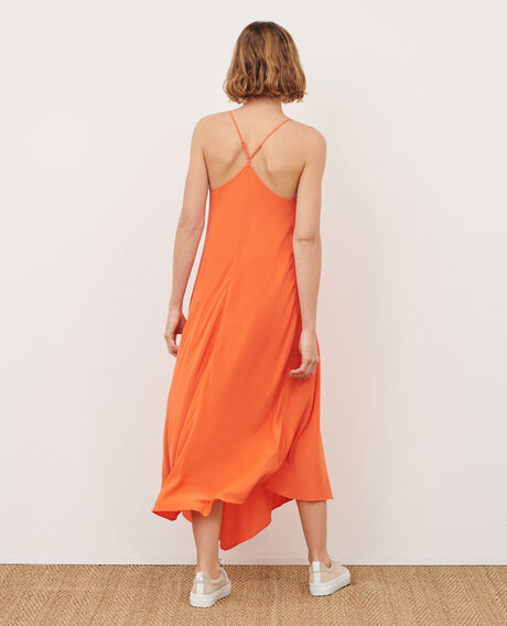 Asymmetrisches Kleid mit fließendem Fall 0250 tiger lily orange 3sdr294v02