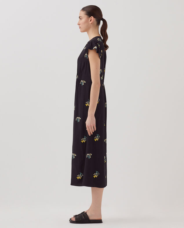 LUDIVINE - Langes fließendes Kleid J091 fl bouquet black