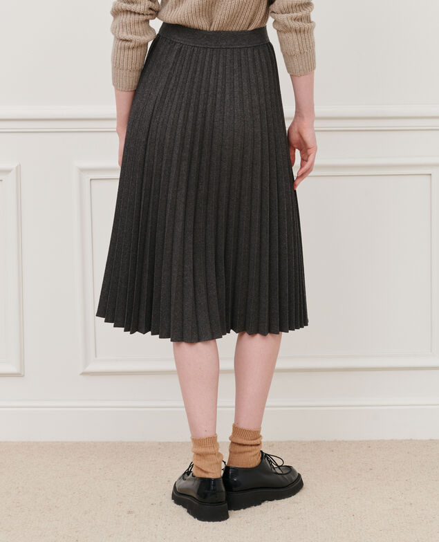 Plissee-Rock aus Flanell 7035 03_greymelange