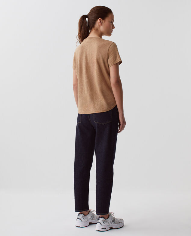 AMANDINE -  T-Shirt mit Rundhalsausschnitt aus Baumwolle H330 tiger's eye