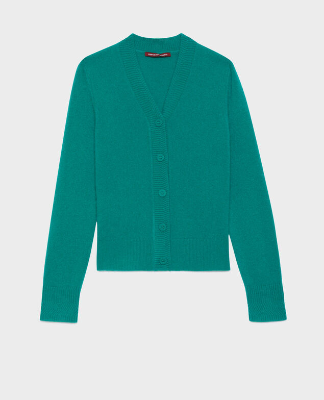 Cardigan aus Kaschmir 0553 emerald green