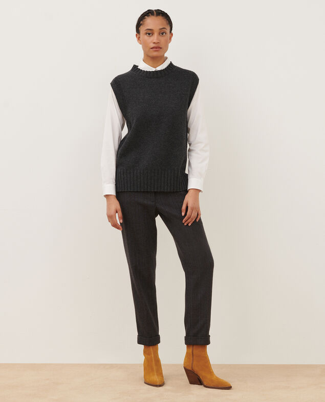 Ärmelloser Pullover A099 black chiné knit 3wju126w37