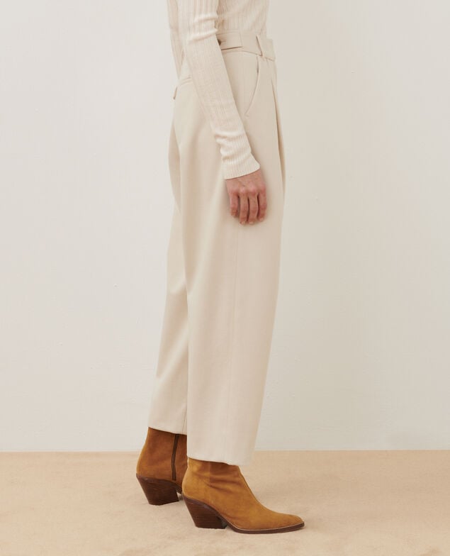 PEGGY - Karottenhose aus Mischwolle A011 off white