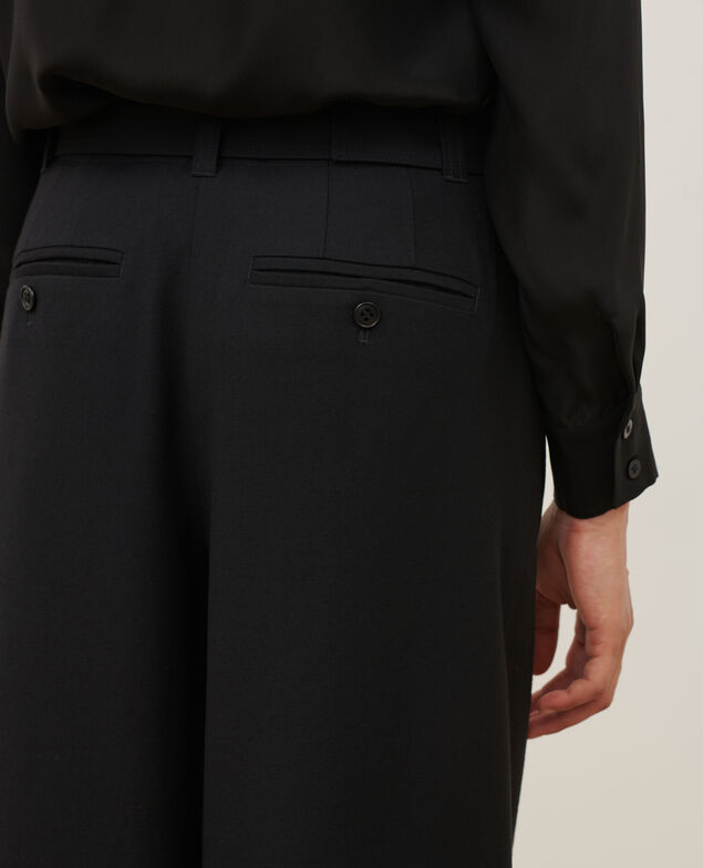 YVONNE - Weite Hose aus Wolle und Kaschmir 8853 09 black 3wpa057w36