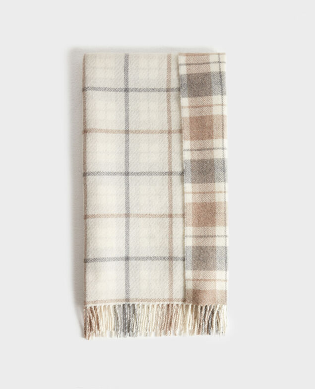 Schal aus Mischwolle A007 white check 3wsc035