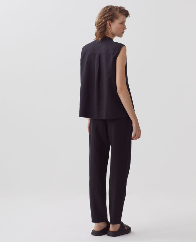 Ärmellose Bluse H091 black beauty