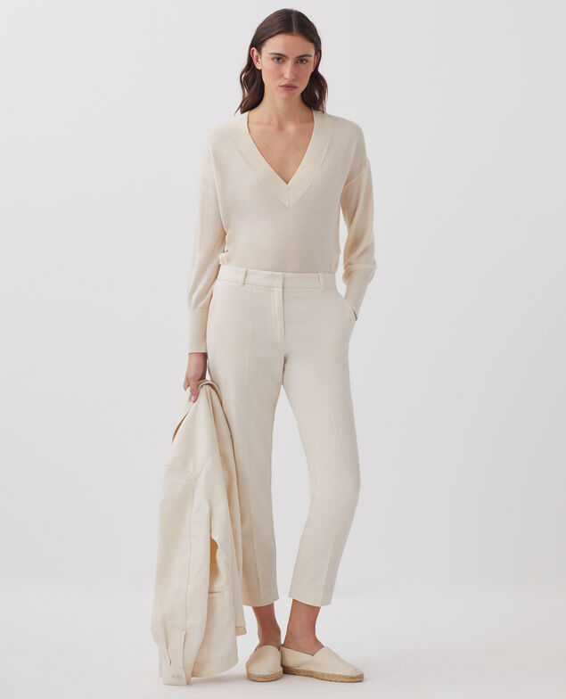 MARGUERITE - Zigarettenhose H303 white swan