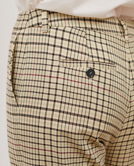 MARGUERITE - Zigarettenhose 0400 cream checks 3spa005c04