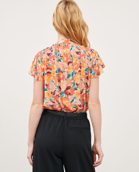 Fließende gemusterte Bluse 0230 fauve orange 3sbl210v02