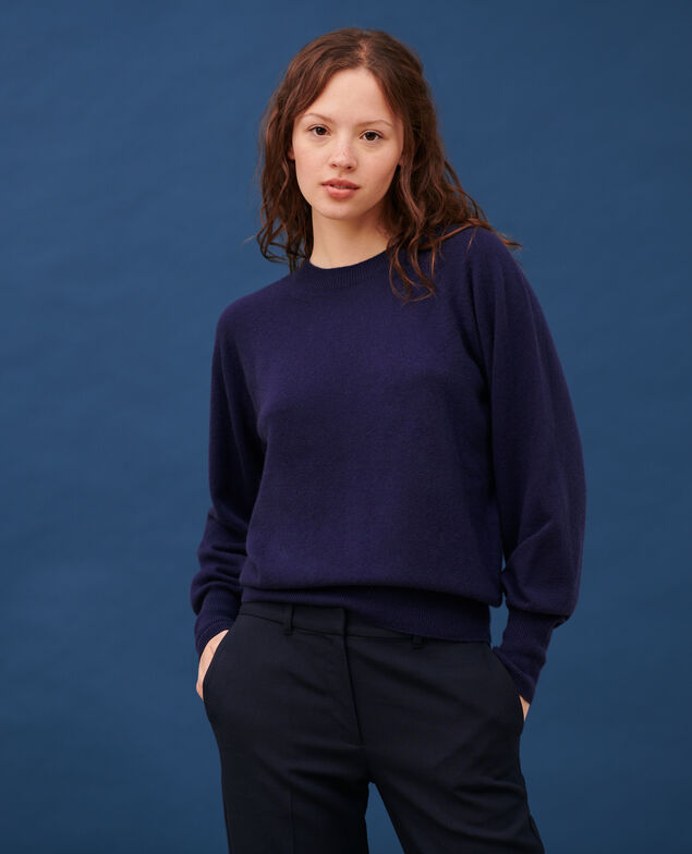 Pullover mit Rundhalsausschnitt aus Kaschmir 8846 69 navy