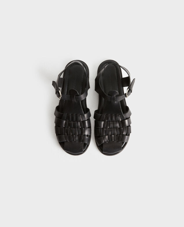 Flechtsandalen aus Leder 8853 09 black