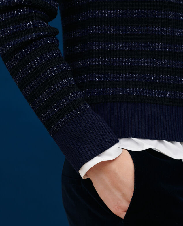 Gestreifter Pullover 8824 09 black