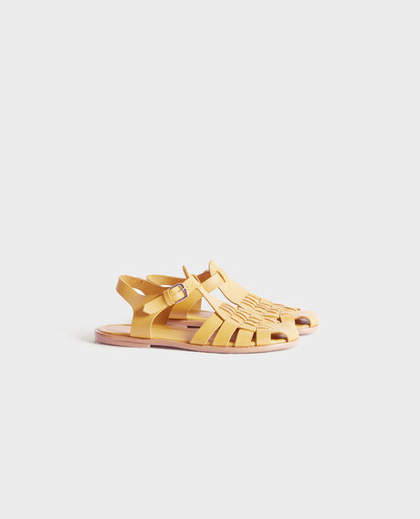 Flechtsandalen aus Leder 0460 ochre yellow 3ss062