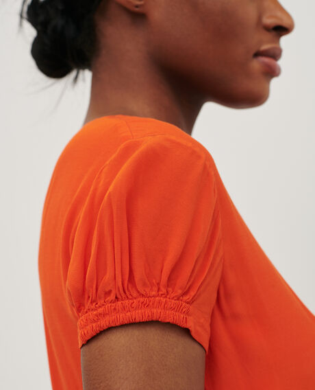 Kurzes fließendes Kleid 7020c 22 orange 2sdr810v02