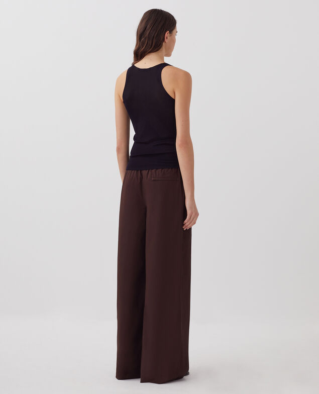YVONNE - Weite Hose J790 chocolate plum