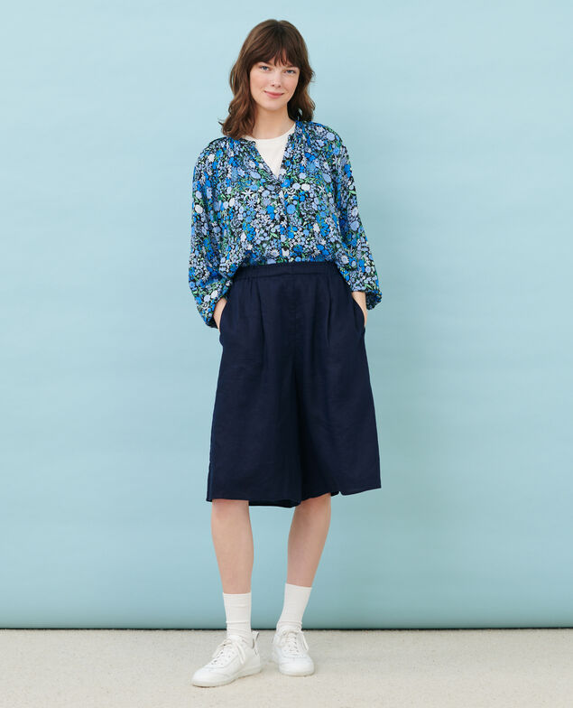 Weite gemusterte Bluse 98 print blue