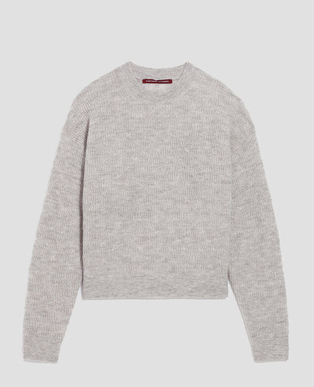 Pullover mit Zierstrick I022 light gray