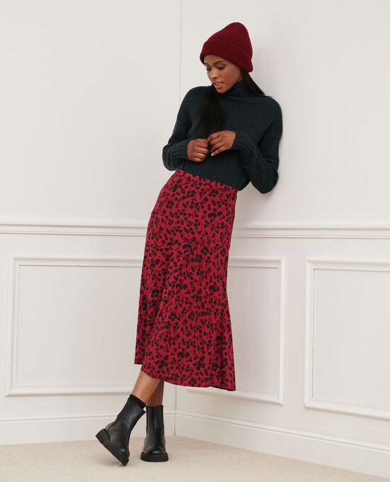 Langer gemusterter Rock 8807 17 RED