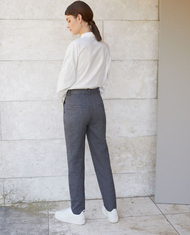 Hose aus Leinen und Wolle Blau