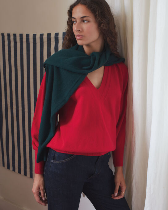 Pullover mit V-Ausschnitt aus Kaschmir A150 RED KNIT