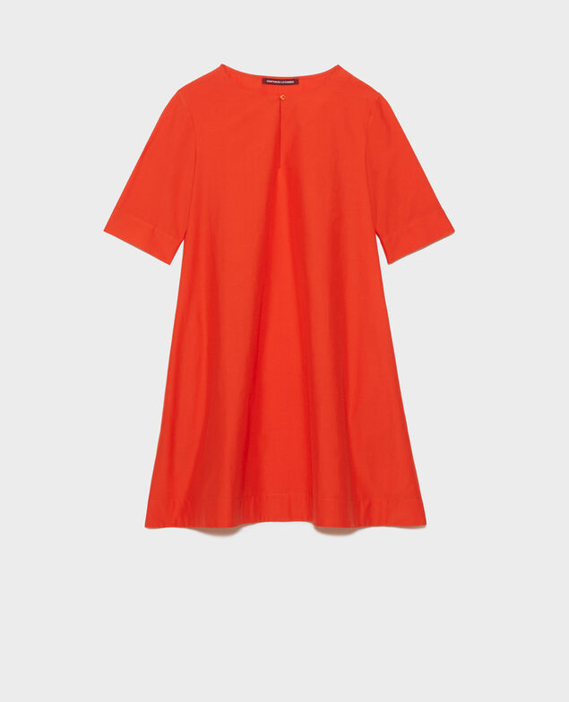 Kurzes Kleid aus Baumwolle und Seide Pureed pumpkin