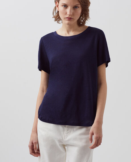 AMANDINE - T-Shirt mit Rundhalsausschnitt aus Leinen 68 blue 2ste055f05