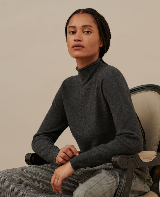 Pullover aus Kaschmir A082 LT CHARCOAL GREY