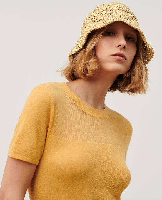 Top mit kurzen Ärmeln 0460 OCHRE YELLOW