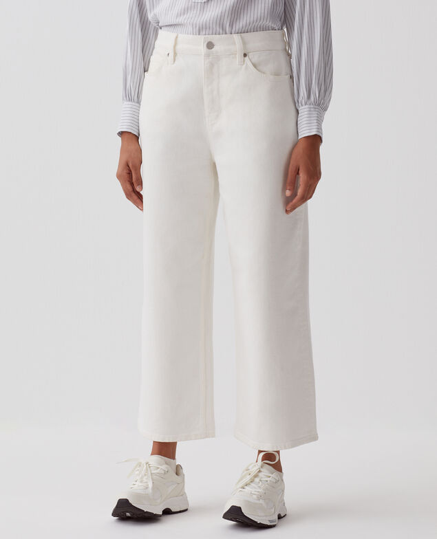 EMY - Cropped Jeans mit weitem Bein H003 white