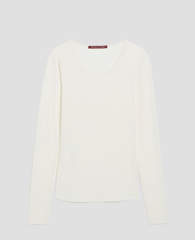 Enganliegendes T-Shirt A040 ivory