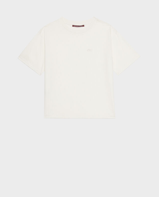 Oversize-T-Shirt aus Baumwolle mit kurzen Ärmeln Jet stream