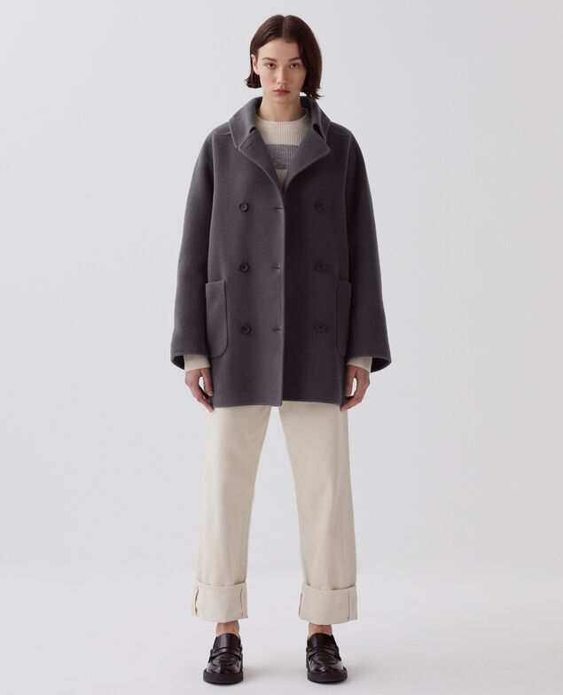Halblanger, doppelseitiger Cardigan U060 gray