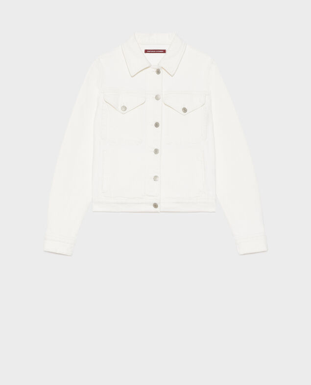 Kurze Jeansjacke 0003 white denim