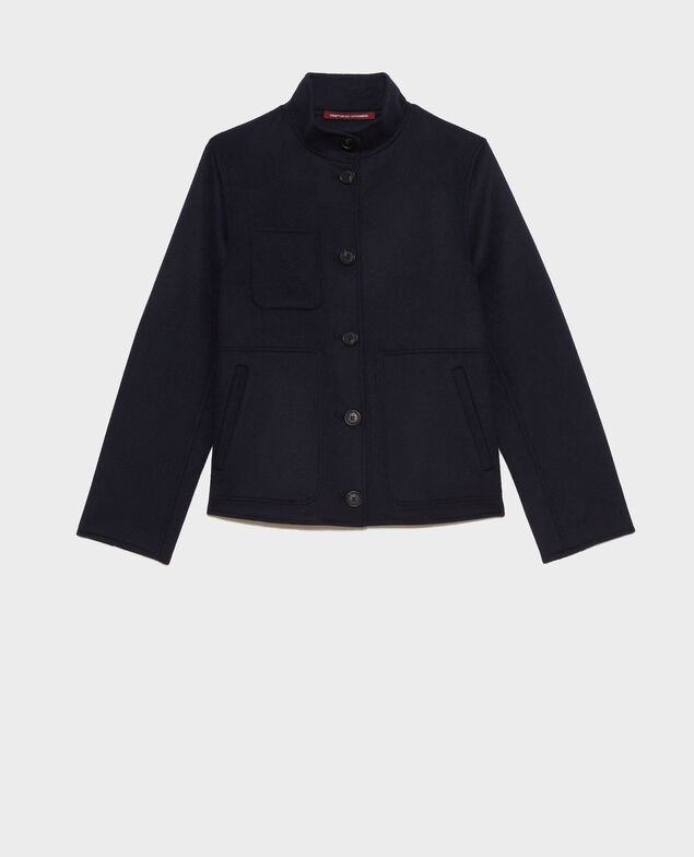 Kurze Jacke aus Wolle und Kaschmir Night sky