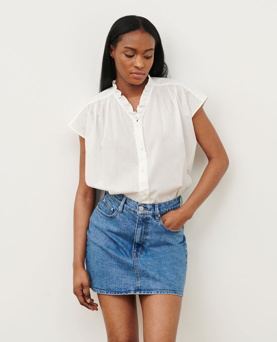 Top aus Baumwollvoile 01 WHITE