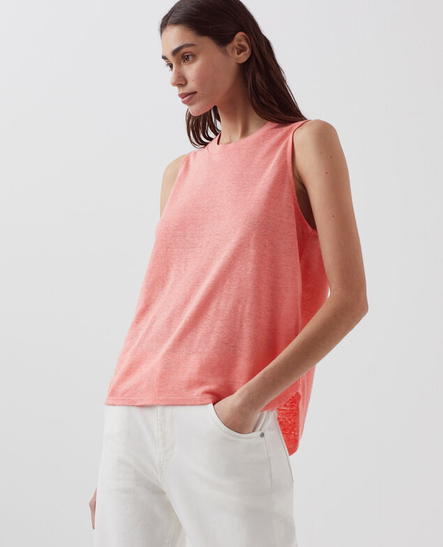 MARCELLE - Top aus Leinen H101 silver pink