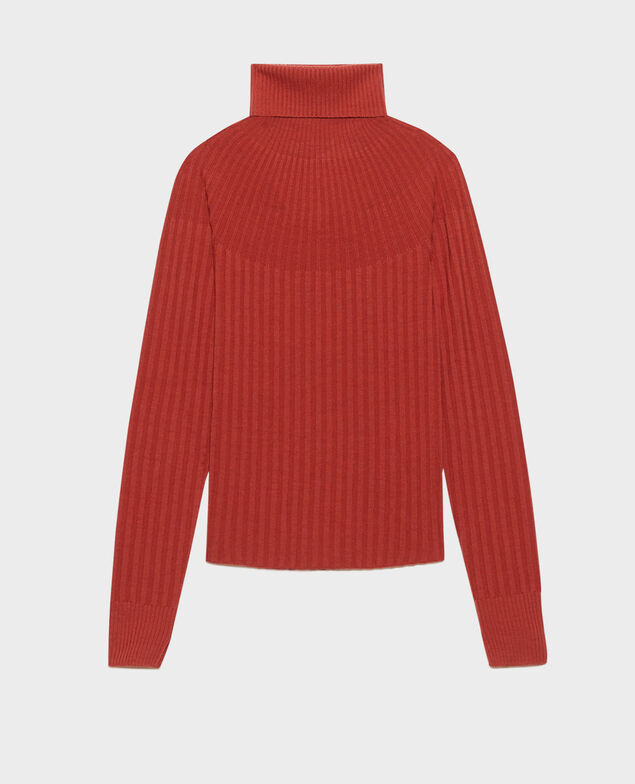 Rollkragenpullover aus Merinowolle 8830 16 red