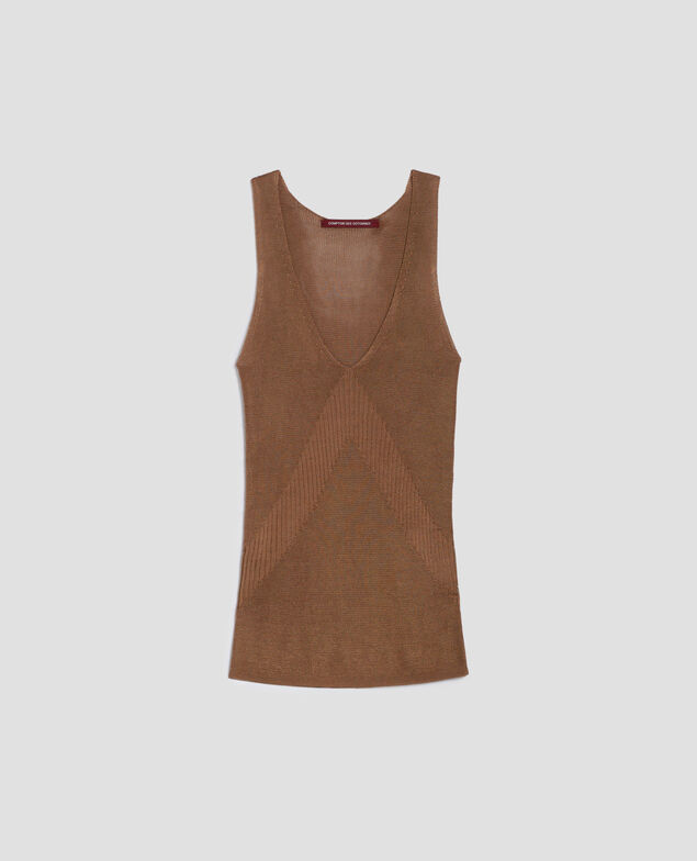 Langes Top aus Rippstrick H330 tiger's eye