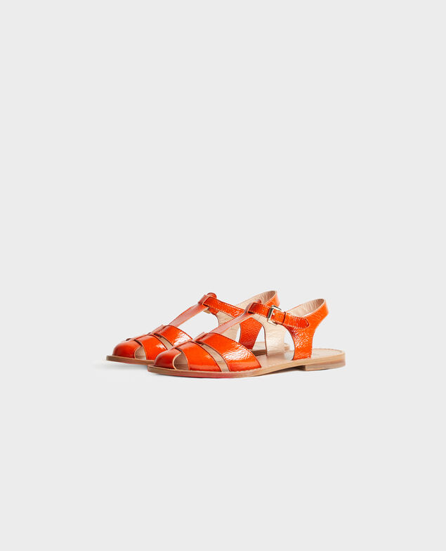 Sandalen aus Lackleder Spicy orange