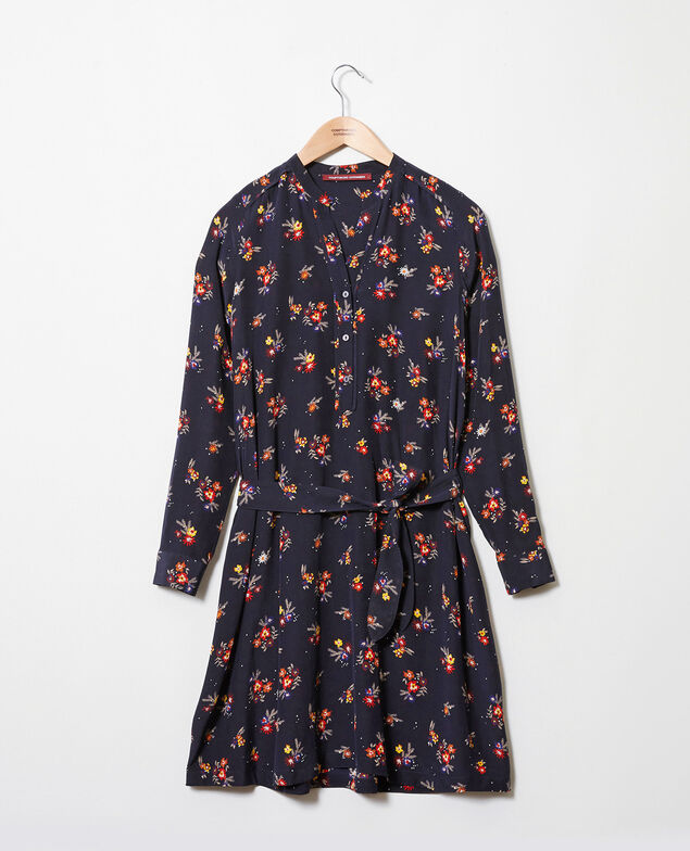 Hemdkleid mit Gürtel Bouquet deep well