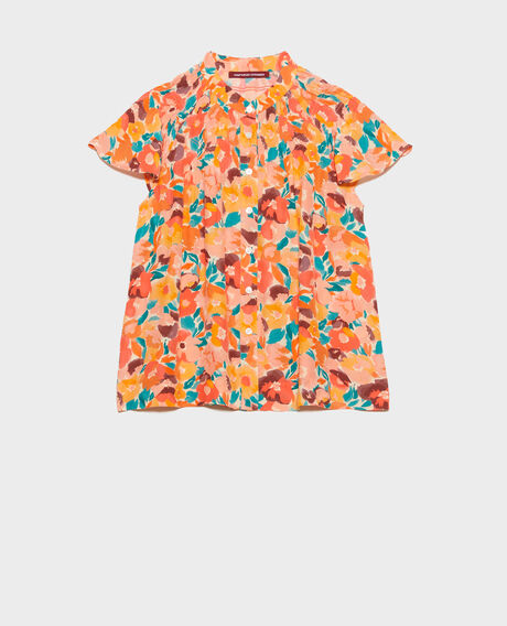 Fließende gemusterte Bluse 0230 fauve orange 3sbl210v02
