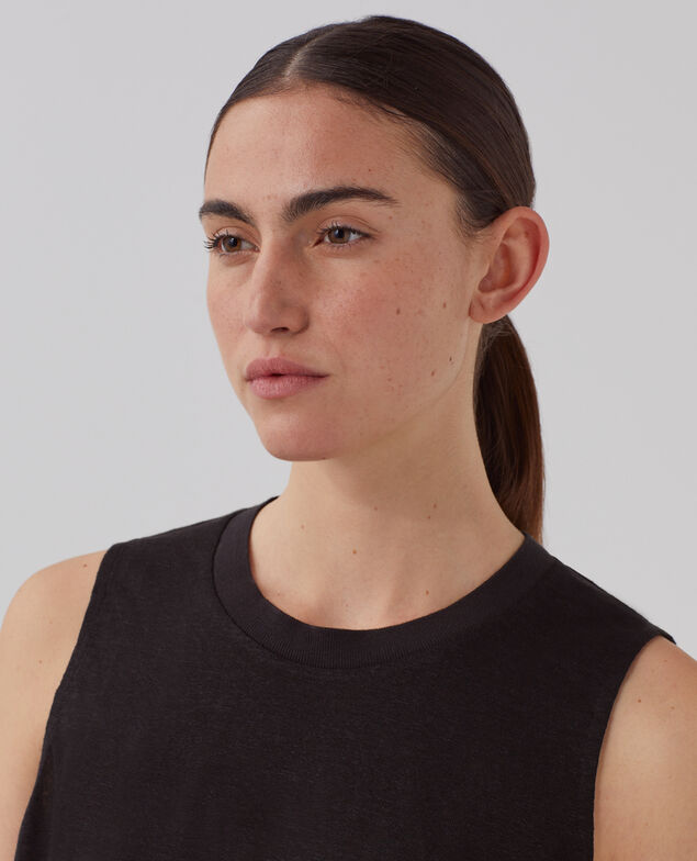 MARCELLE - Top aus Leinen H091 black beauty