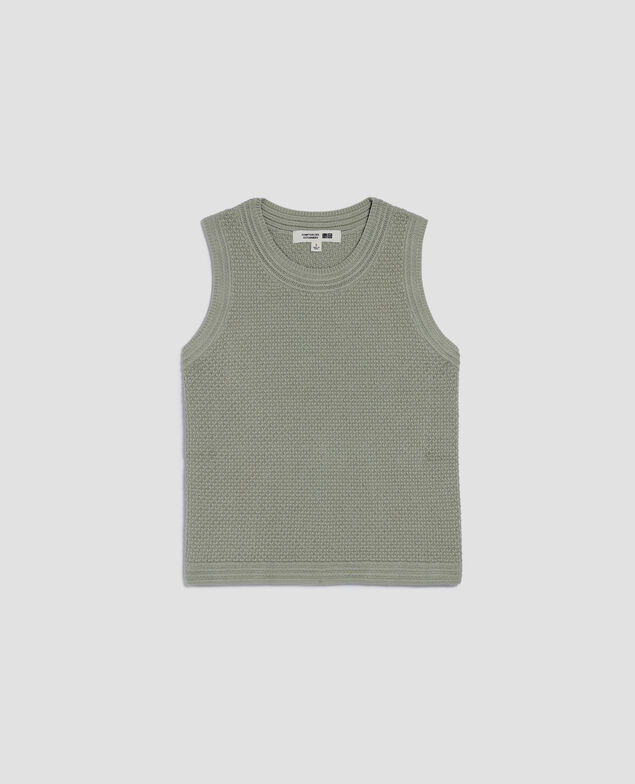 Top mit Ajourstrick aus Baumwolle U520 green